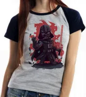 Baby look blusa feminina darth vader vilão star wars - Foto 4