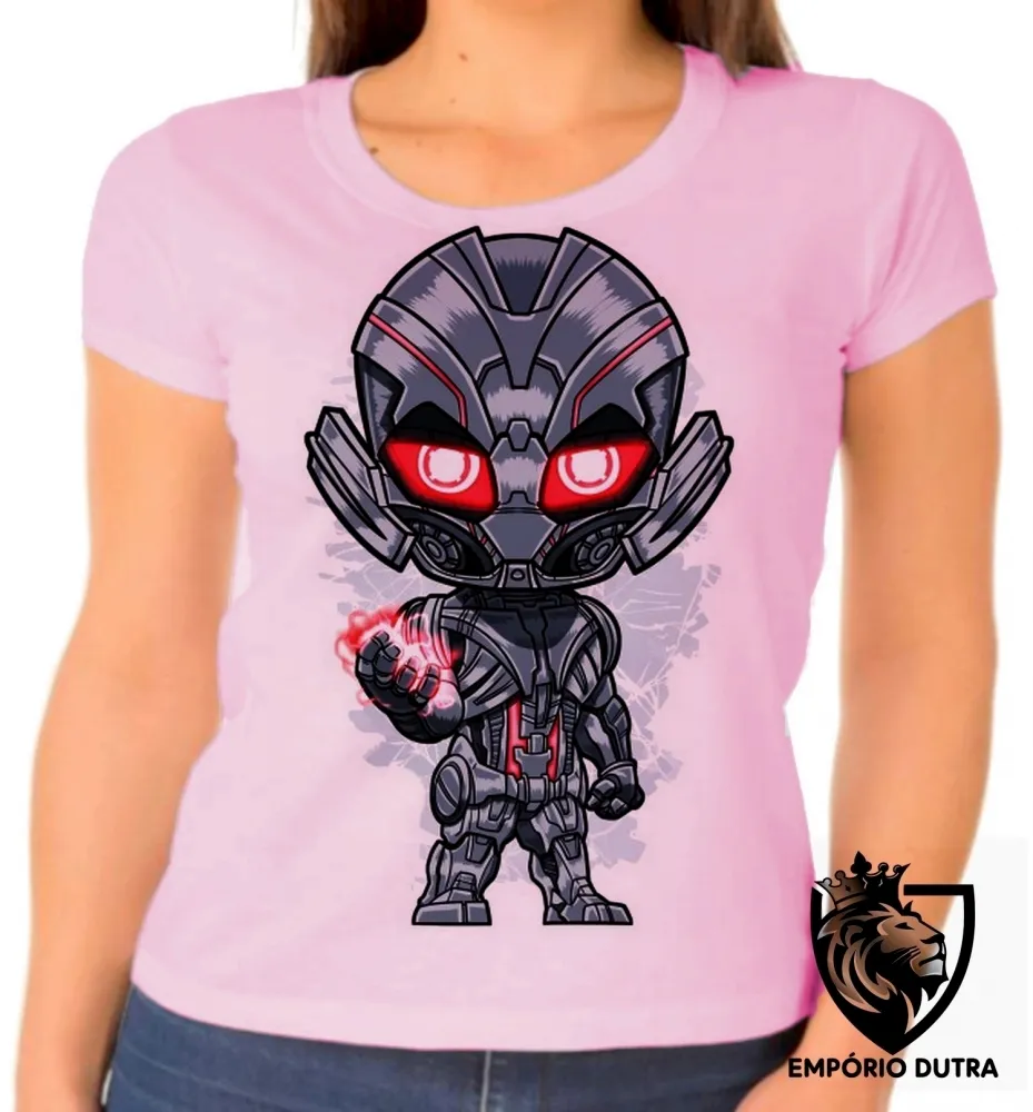 Baby look blusa feminina ULTRON vilão vingadores avengers Imagem