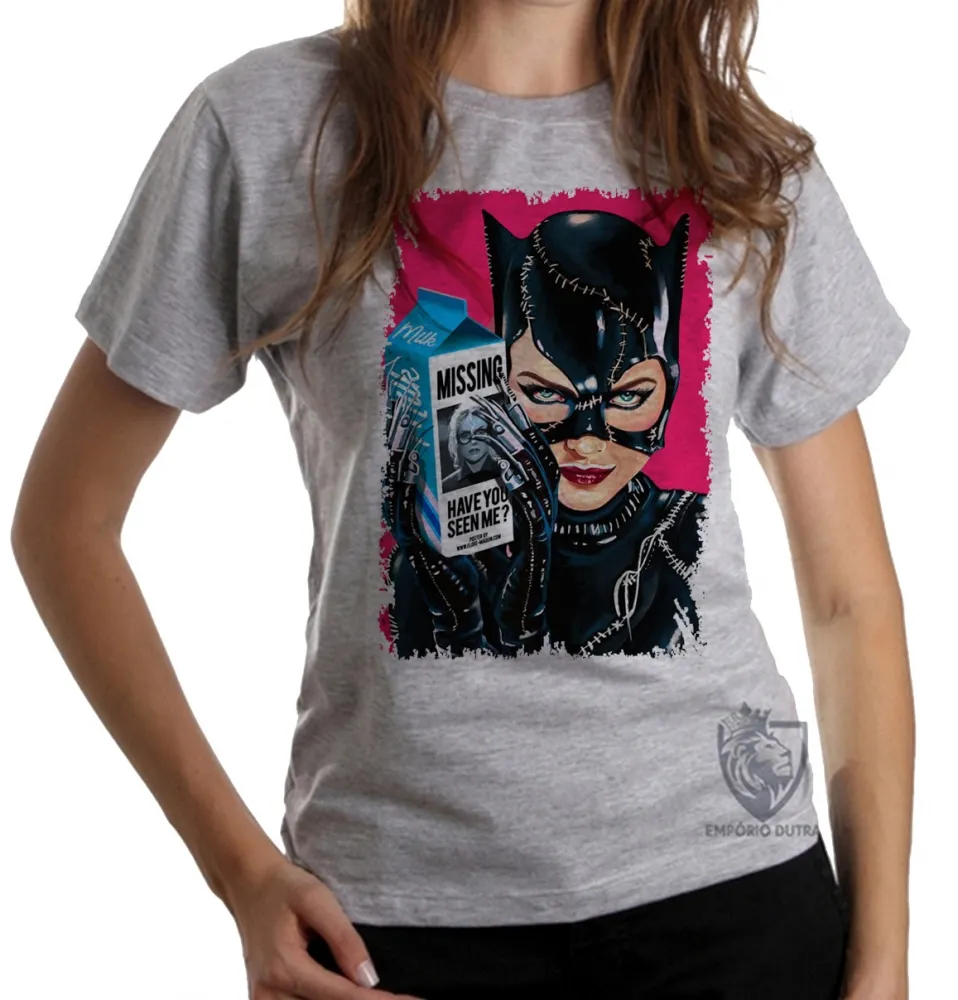 Baby look blusa feminina Mulher Gato Batman