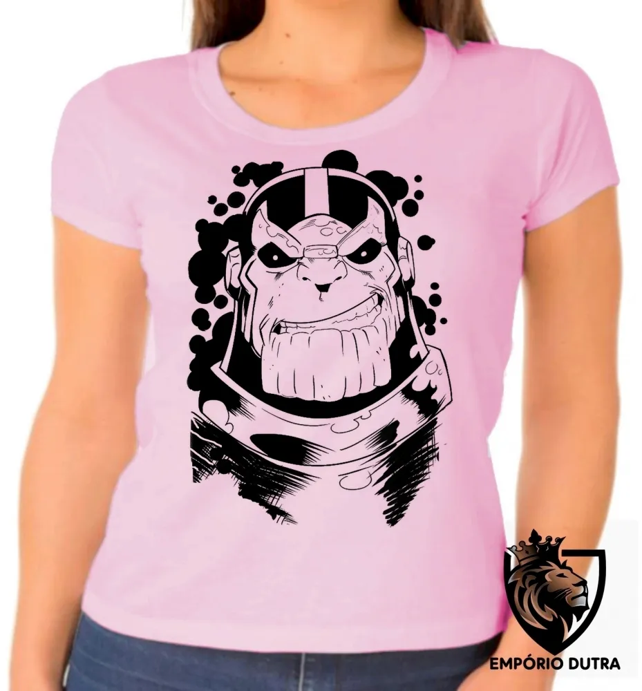Baby look blusa feminina Thanos black vingadores avengers marvel Imagem