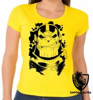 Baby look blusa feminina Thanos black vingadores avengers marvel - Foto 4
