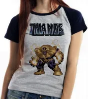 Baby look blusa feminina thanos cartoon vilão vingadores avengers - Foto 4
