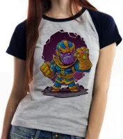 Baby look blusa feminina thanos geek vingadores avengers vilão - Foto 4