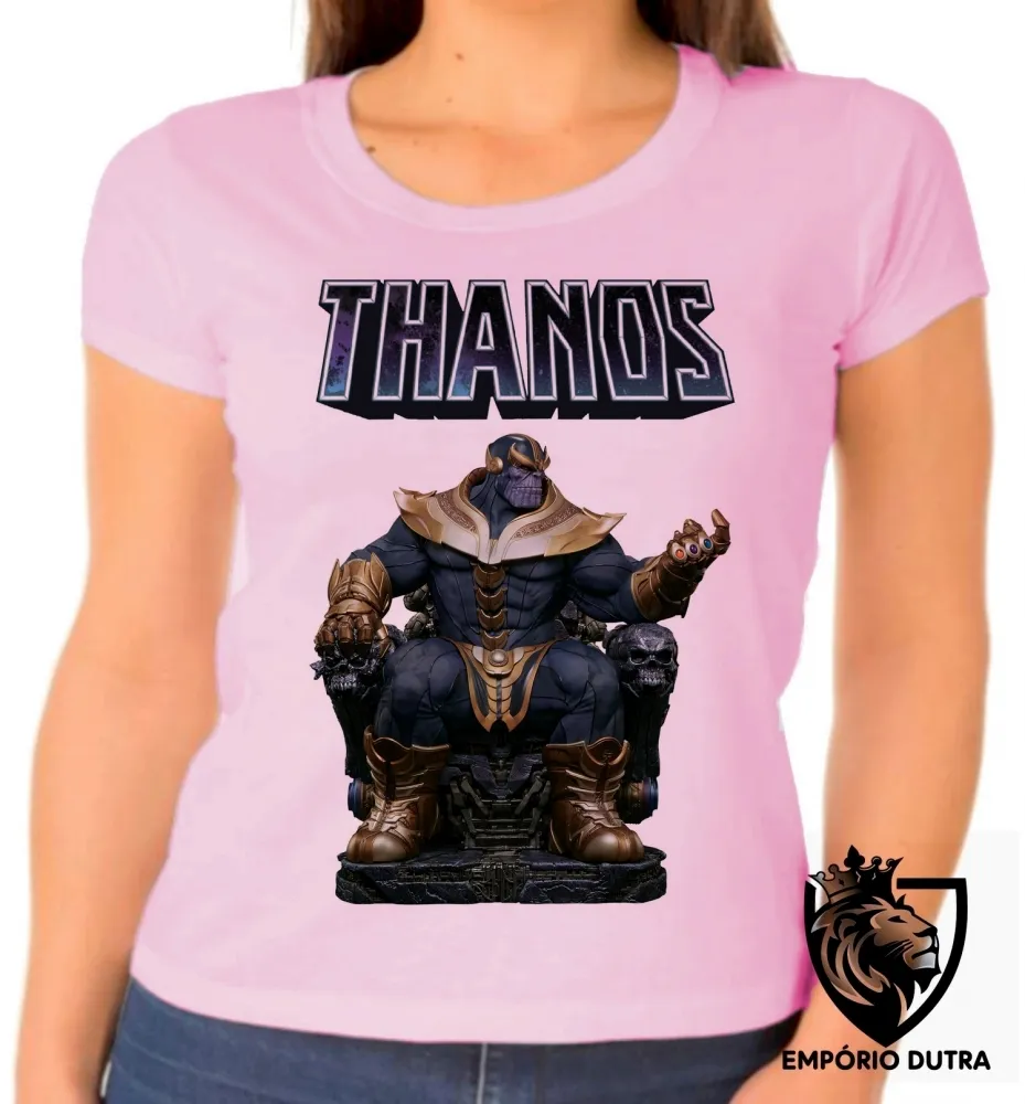 Baby look blusa feminina thanos trono vingadores avengers marvel
