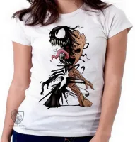 Baby look blusa feminina venom homem aranha groot marvel guardioes galaxia - Foto 2