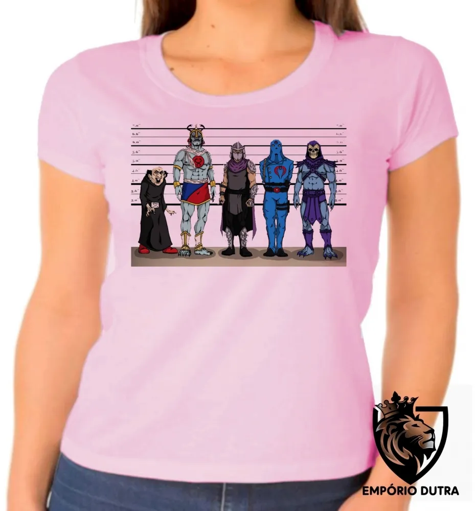 Baby look blusa feminina Vilões antigos cadeia presos prisão delegacia Imagem