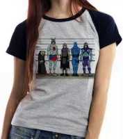 Baby look blusa feminina Vilões antigos cadeia presos prisão delegacia - Foto 3