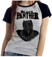 Baby look blusa feminina black panter pantera negra - Foto 6