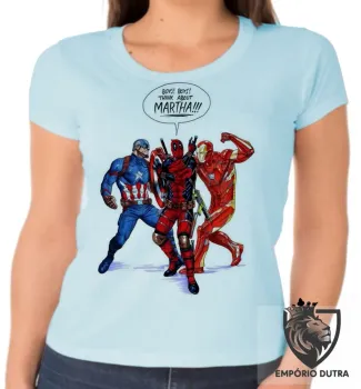 Baby look blusa feminina Boys think about Martha homen ferro capitão - Foto 2