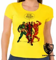 Baby look blusa feminina Boys think about Martha homen ferro capitão - Foto 3