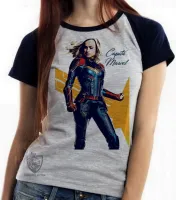 Baby look blusa feminina Capitã Marvel girl vingadores avengers - Foto 4