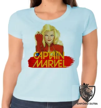 Baby look blusa feminina Capitã Marvel heroi feminina - Foto 2