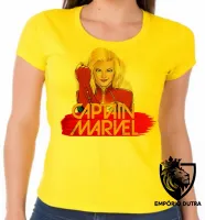Baby look blusa feminina Capitã Marvel heroi feminina - Foto 3