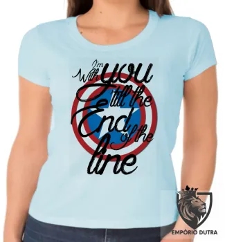 Baby look blusa feminina Capitão América escudo end line - Foto 2