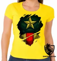 Baby look blusa feminina Capitão america marvel disfarce - Foto 3