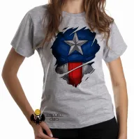 Baby look blusa feminina Capitão america marvel disfarce - Foto 6