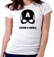 Baby look blusa feminina capitão américa máscara black - Foto 3