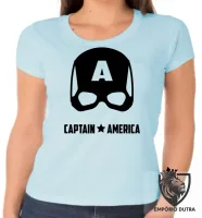 Baby look blusa feminina capitão américa máscara black - Foto 6