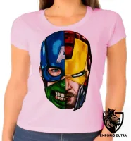 Baby look blusa feminina Capitão América super heroi marvel - Foto 2
