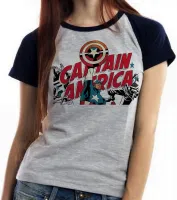 Baby look blusa feminina Capitão América super heroi marvel - Foto 2