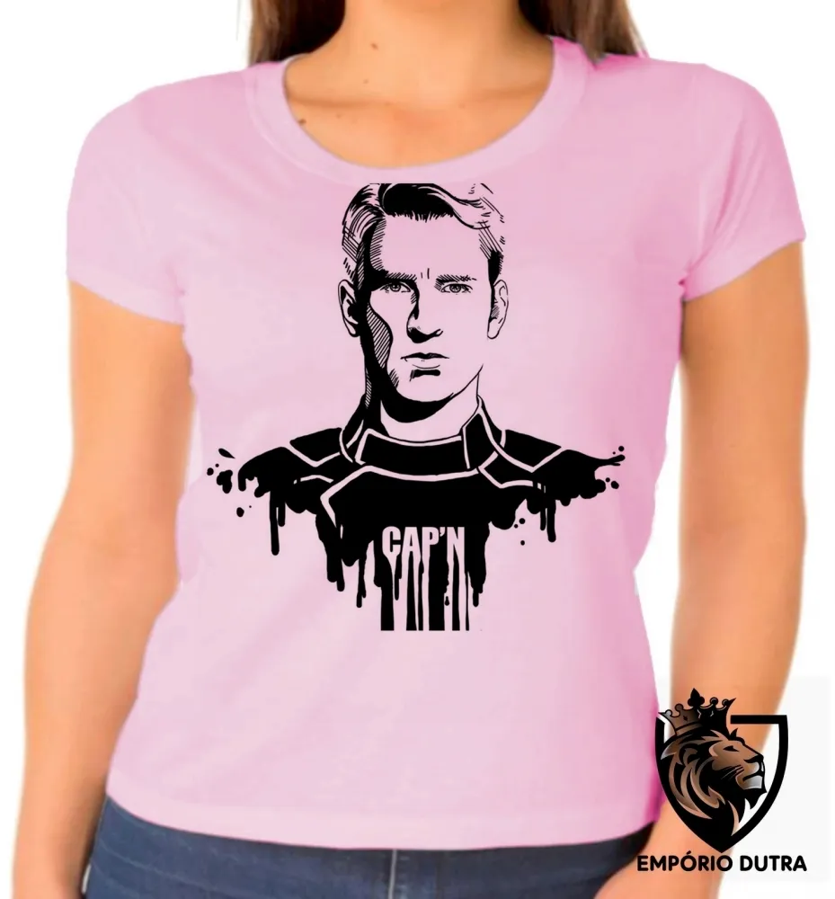 Baby look blusa feminina Capitão América vingadores steve