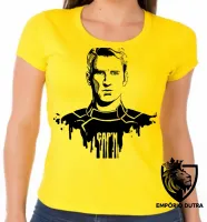 Baby look blusa feminina Capitão América vingadores steve - Foto 4