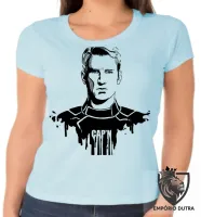 Baby look blusa feminina Capitão América vingadores steve - Foto 5