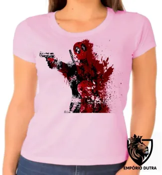 Baby look blusa feminina Deadpool super herói Marvel