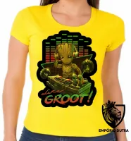 Baby look blusa feminina Groot lets musica dj marvel - Foto 3