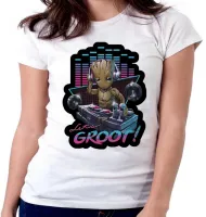 Baby look blusa feminina Groot lets musica dj marvel - Foto 5