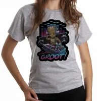 Baby look blusa feminina Groot lets musica dj marvel - Foto 6