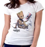 Baby look blusa feminina Guardiões da Galáxia Groot fita - Foto 5