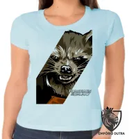 Baby look blusa feminina Guardiões da Galáxia Rocket - Foto 2