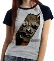 Baby look blusa feminina Guardiões da Galáxia Rocket - Foto 4