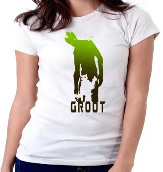 Baby look blusa feminina Guardiões da Galáxia sombras Groot Rocket - Foto 2