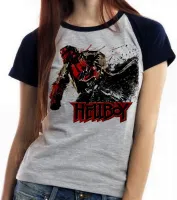Baby look blusa feminina Hellboy ataque super herói - Foto 4