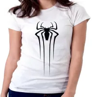 Baby look blusa feminina Homem Aranha negro preta marvel - Foto 5