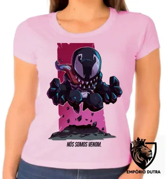 Baby look blusa feminina homem aranha negro venom marvel vilão
