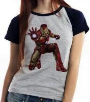 Baby look blusa feminina homem de ferro iron man marvel - Foto 4