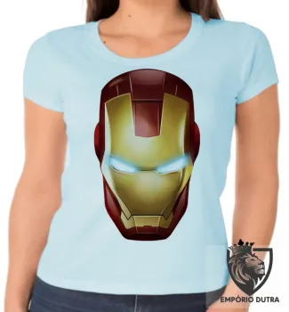 Baby look blusa feminina homem de ferro capacete mascara - Foto 2