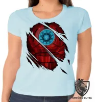 Baby look blusa feminina Homem ferro reator armadura marvel - Foto 2