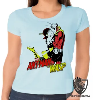 Baby look blusa feminina Homem Formiga e Vespa abraço - Foto 2