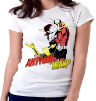 Baby look blusa feminina Homem Formiga e Vespa abraço - Foto 5