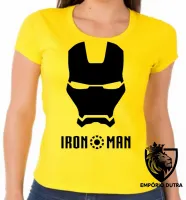Baby look blusa feminina Iroman máscara marvel homem ferro black - Foto 3