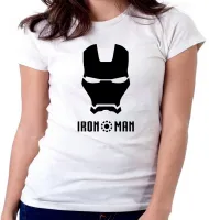 Baby look blusa feminina Iroman máscara marvel homem ferro black - Foto 5