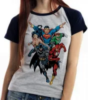 Baby look blusa feminina liga da justiça superman maravilha - Foto 3