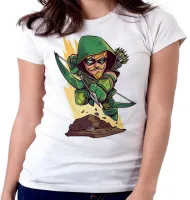 Baby look blusa feminina ARQUEIRO VERDE super heroi - Foto 3