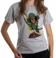 Baby look blusa feminina ARQUEIRO VERDE super heroi - Foto 4