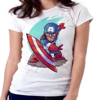 Baby look blusa feminina capitão america geek avengers - Foto 5