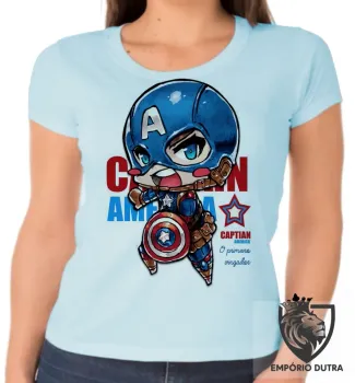 Baby look blusa feminina Capitão América vingadores - Foto 2